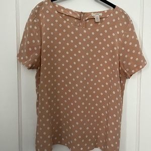 J Crew Polka Dot Silk Tee Blouse